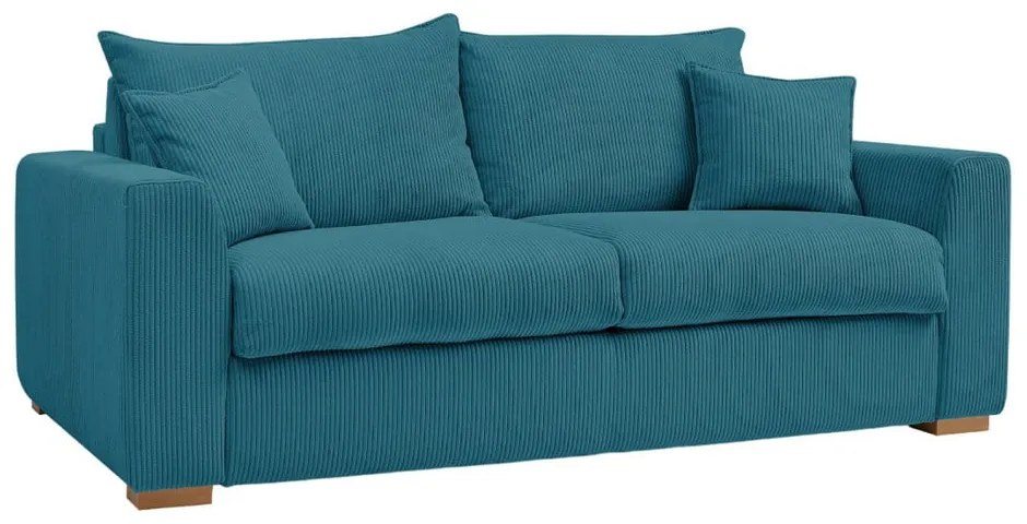 Kék kordbársony kinyitható kanapé 225 cm Augustin – Bobochic Paris