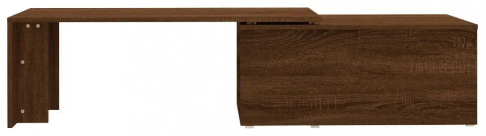 barna tölgyszínű szerelt fa dohányzóasztal 150 x 50 x 35 cm