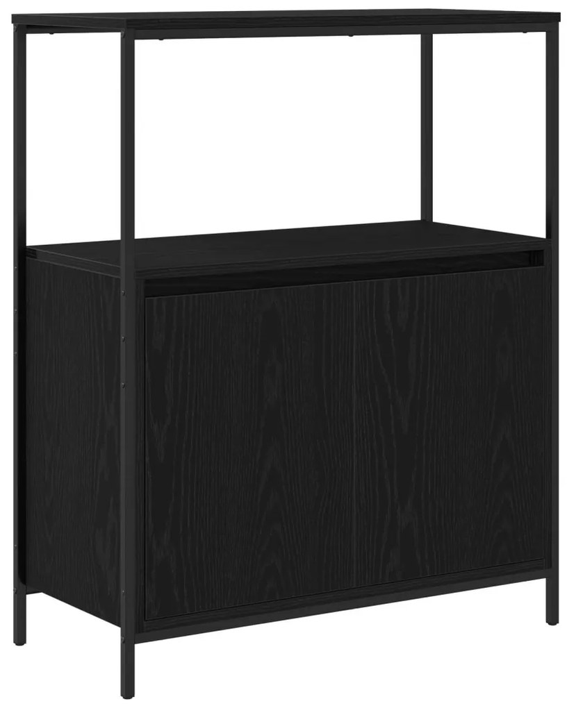 vidaXL Fürdőszoba bútor szett 5 pcs Fekete 76.5 x 35 x 95 cm Faanyag