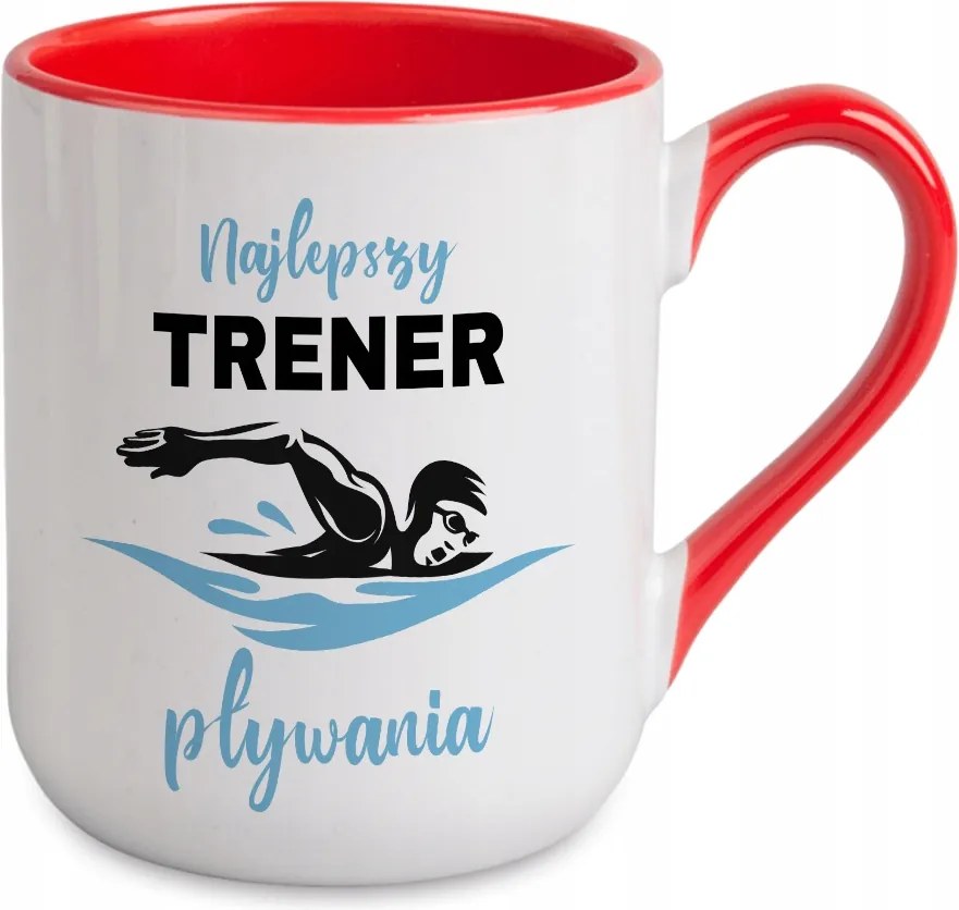 Coffe Bögre Piros Legjobb Úszóedző Ajándék az irodába Vicces