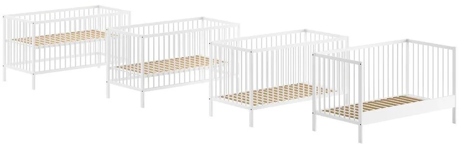 Fehér borovi fenyő babaágy 70x140 cm DINO – Vipack