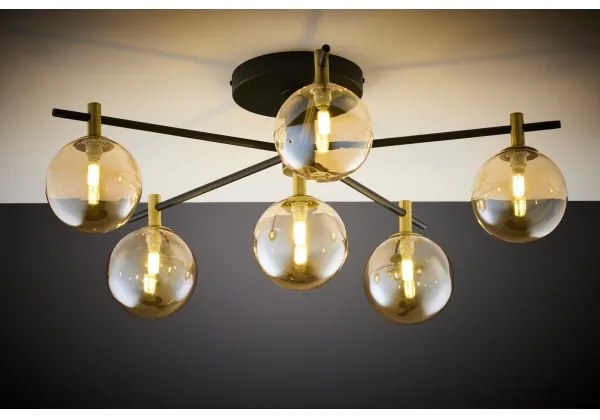 Jupiter 2033 - Felületre szerelhető csillár FIGARO 6xG9/10W/230V fekete/arany/bézs