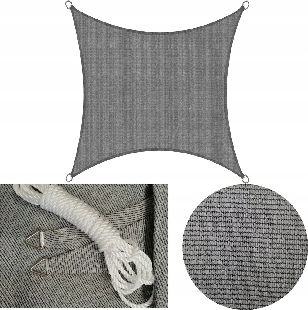 Gutex Hdpe terasz árnyékoló háló 3mx3m szürke 170g/m2