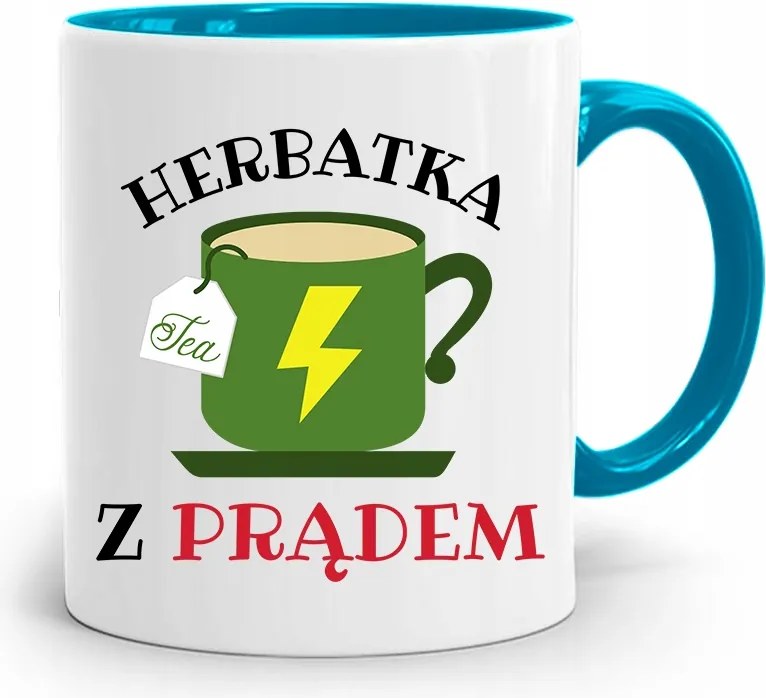 Kék Bögre Villanyszerelőknek Árammal Ellátott Tea fényképes nyomtatással