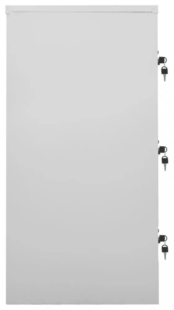 világosszürke és piros acél zárható szekrény 90 x 45 x 92,5 cm