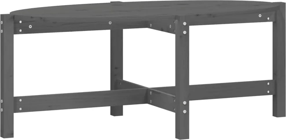 vidaXL szürke tömör fenyőfa dohányzóasztal 118 x 63 x 45 cm