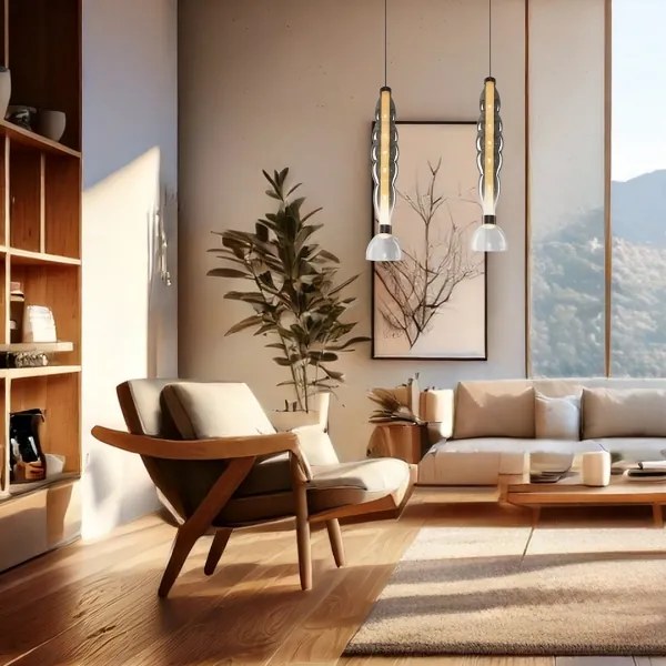 LED Csillár zsinóron LUCCO LED/18W/230V átm. 15 cm füstös