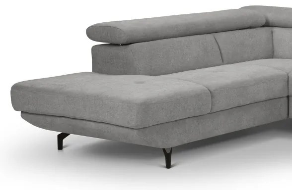 Bővíthető sarokkanapé tárolóval L alakú BRESCIA balos szürke