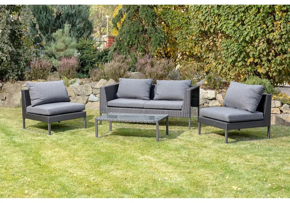 Diamond szürke mesterséges rattan kerti bútorszett - Bonami Essentials