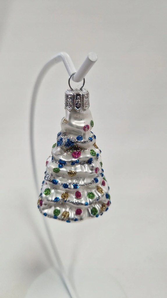 Karácsonyfadísz üvegből Karácsonyfa fehér