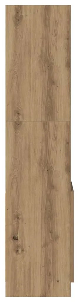 kézműves tölgy színű szerelt fa magasszekrény 92 x 33 x 140 cm