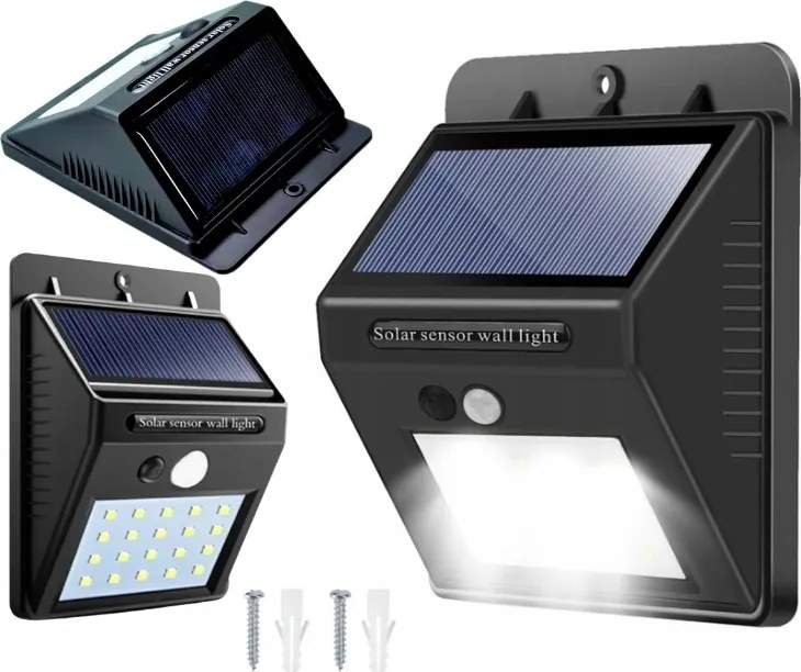 Led Napelemes Lámpa Mozgásérzékelővel Kerti Utcai Homlokzatra