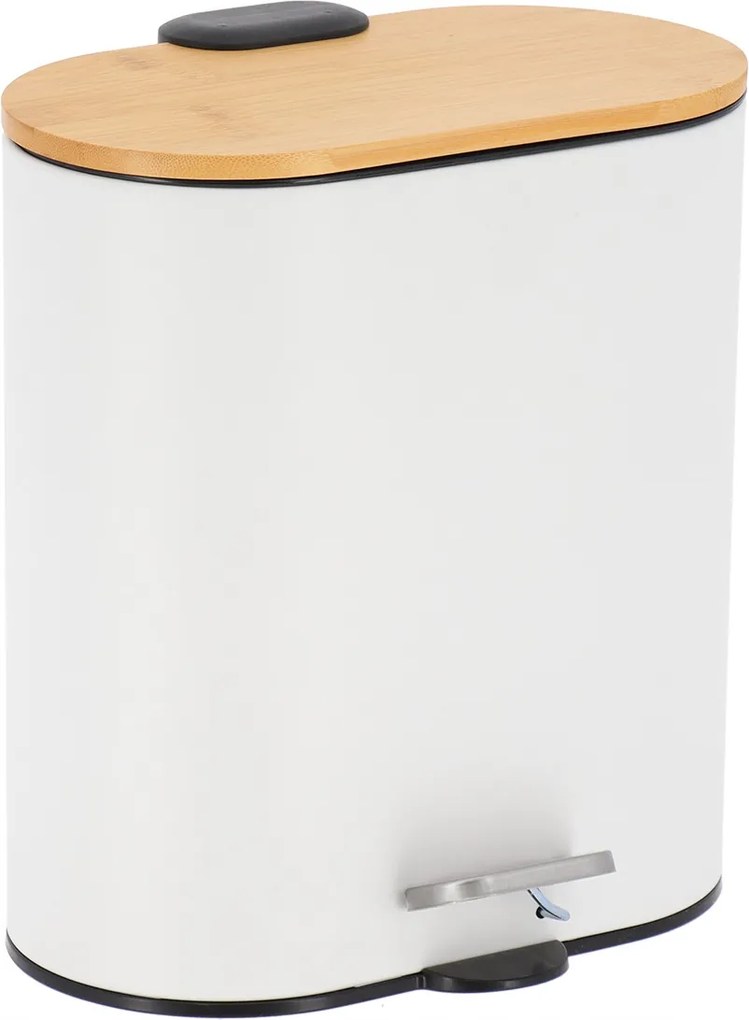 Szemeteskosár ovális 5L fehér Lunbo fürdőszobai strapabíró kompakt