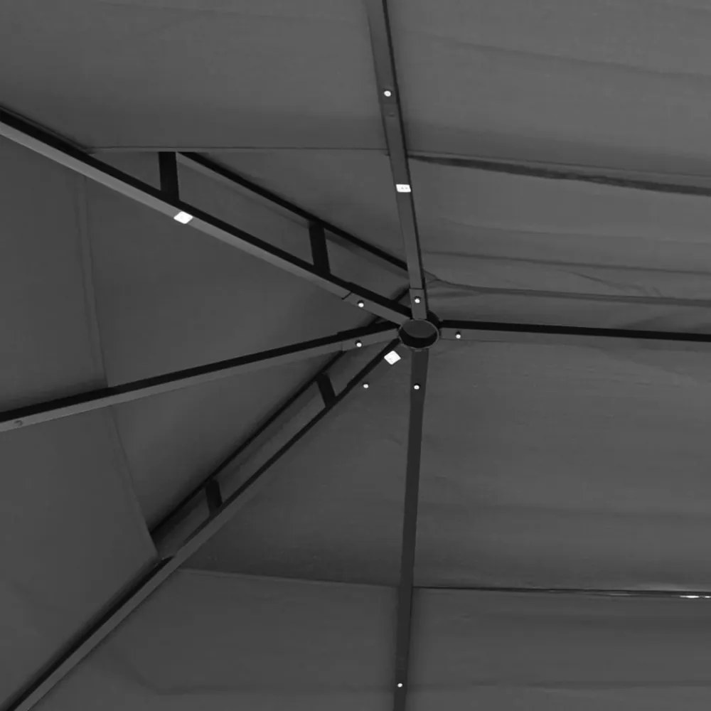 antracitszürke acélpavilon oldalfalakkal 400 x 300 x 270 cm