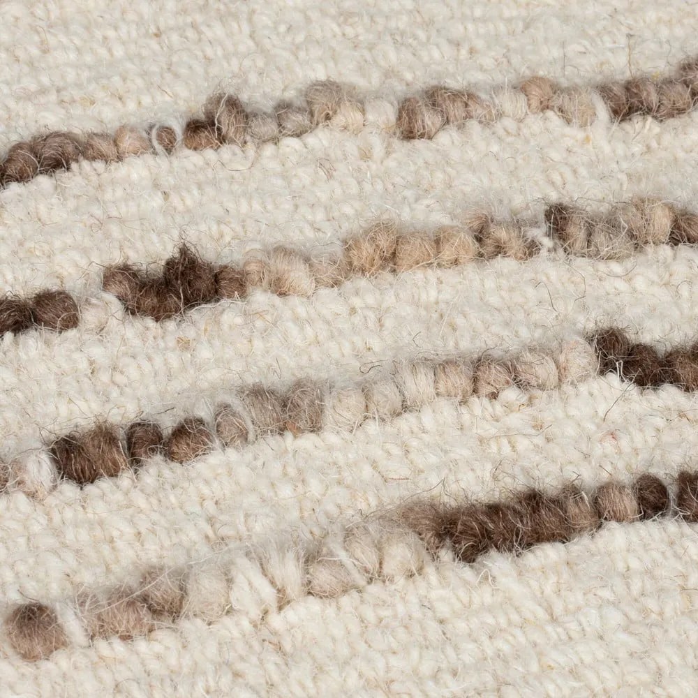Barna-krémszínű gyapjú szőnyeg 160x230 cm Abstract Swirl – Flair Rugs