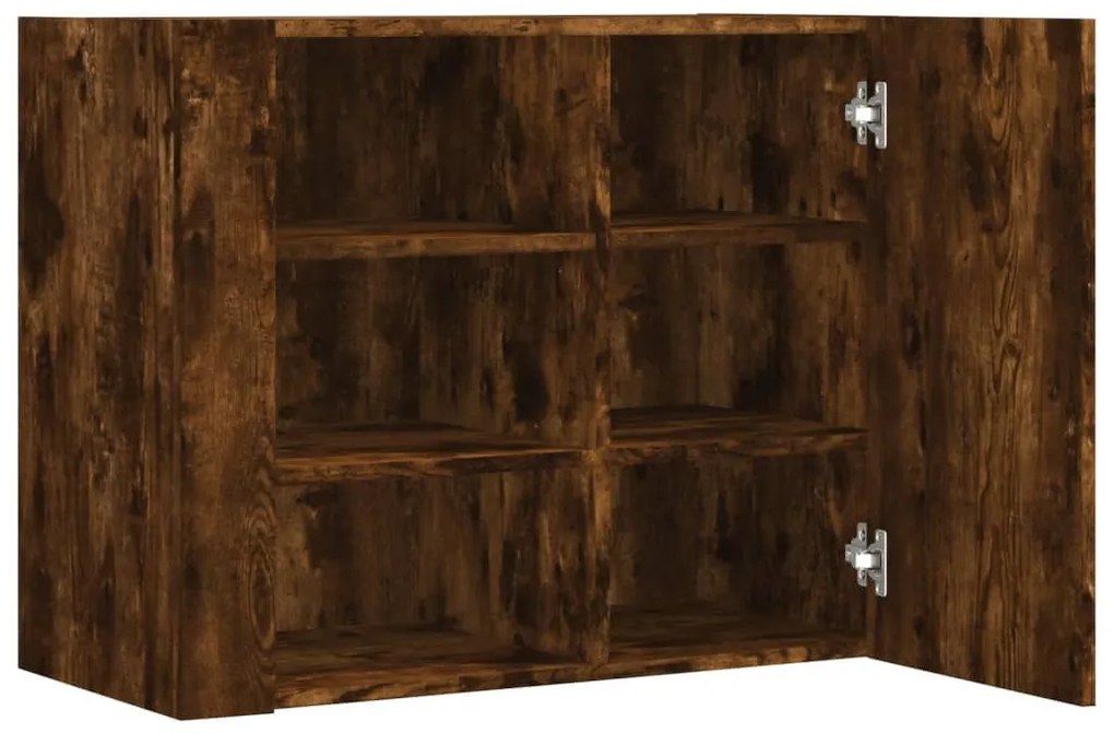 füstös tölgy színű szerelt fa faliszekrény 75 x 35 x 60 cm