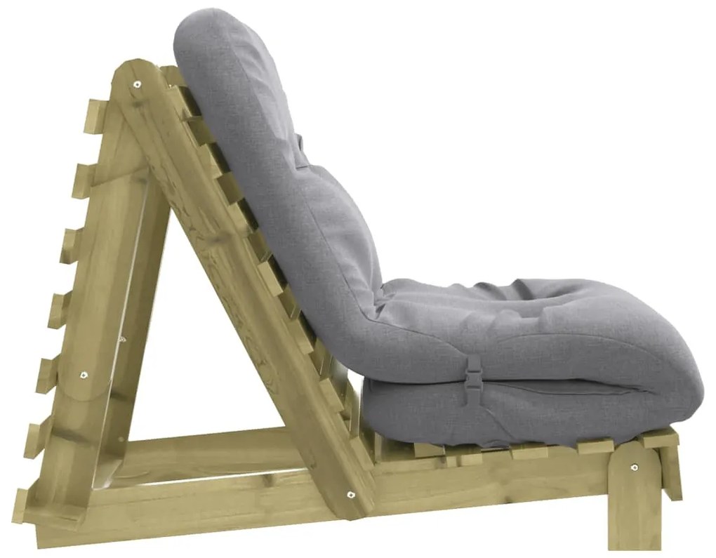 tömör impregnált fenyőfa futon kanapéágy matraccal 70x206x11 cm