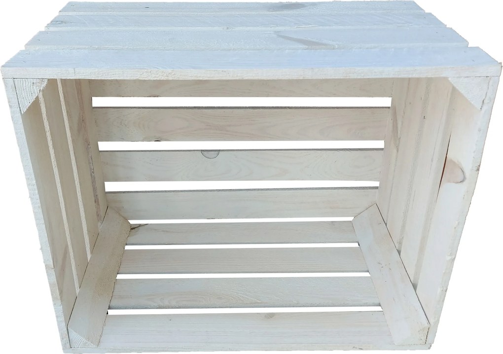 Fehér Fa Doboz, Klasszikus Tároló Doboz, 50x40x30 cm