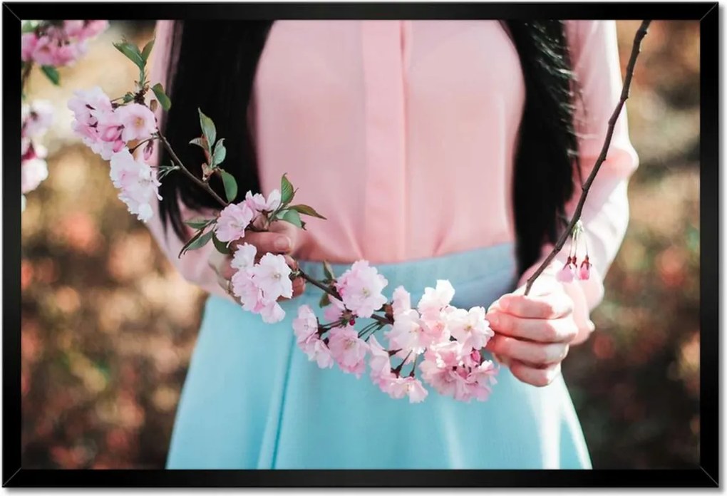 Poszterek keretben 60x40 Virágzó cseresznye Japán