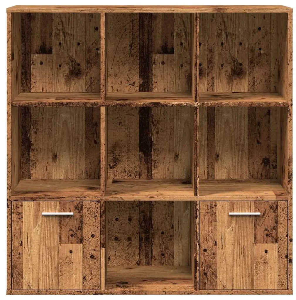 antik fa színű szerelt fa könyvszekrény 98 x 29 x 97,5 cm