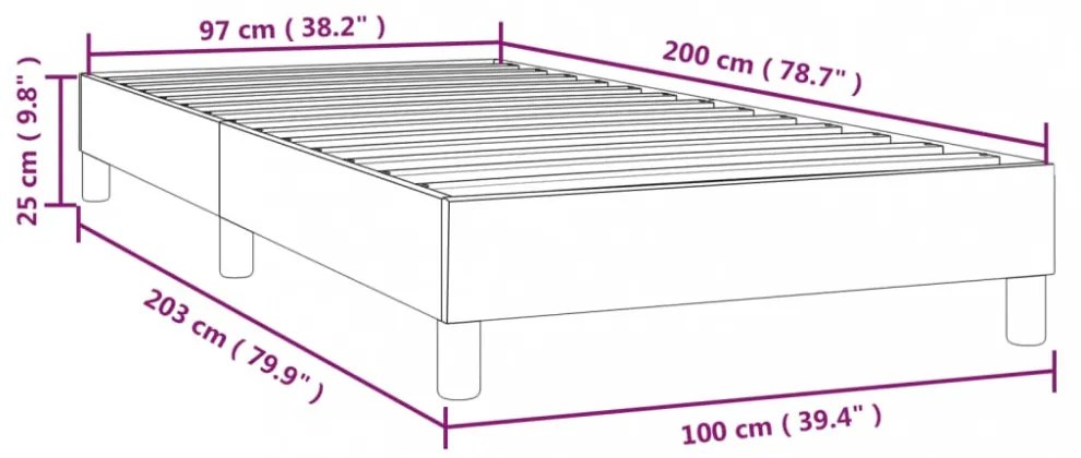 cappuccino színű műbőr ágykeret 100x200 cm