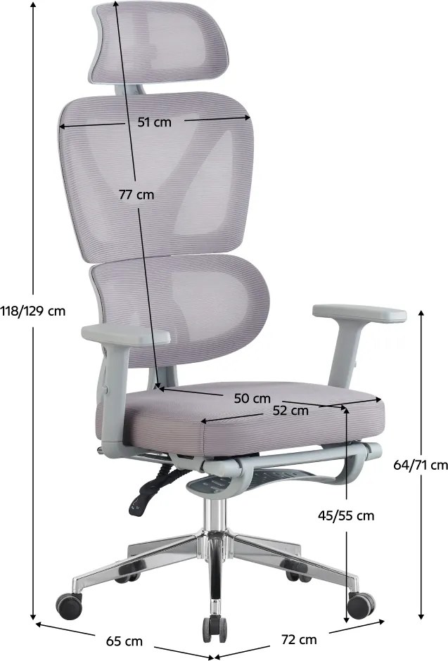 Irodai szék, szürke/króm, DEMOS