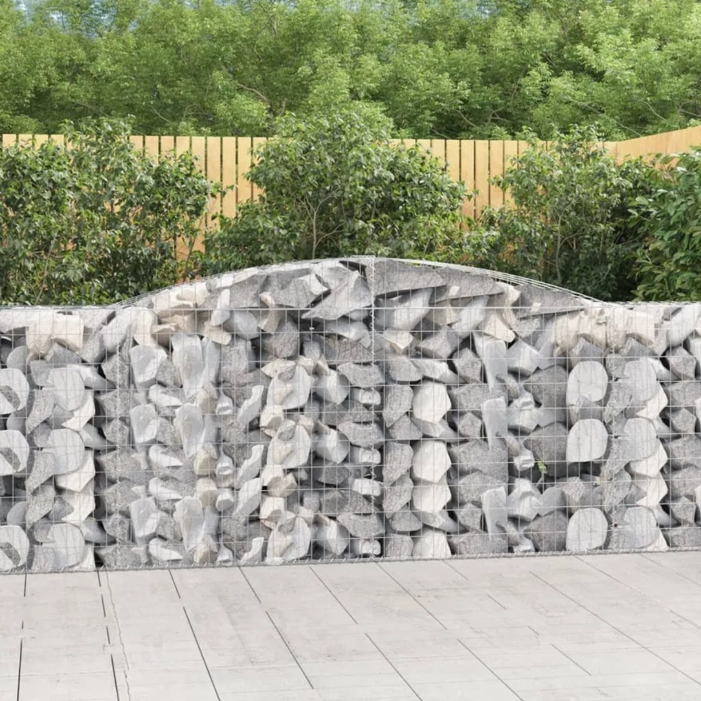 6 db íves horganyzott vas gabion kosár 400x50x100/120 cm