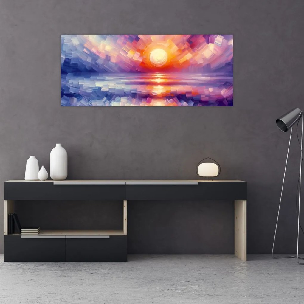 Kép - Színes művészi naplemente (120x50 cm)