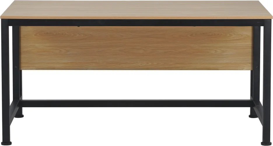 Íróasztal, tölgy/fekete, 150x80 cm, KILIS NEW