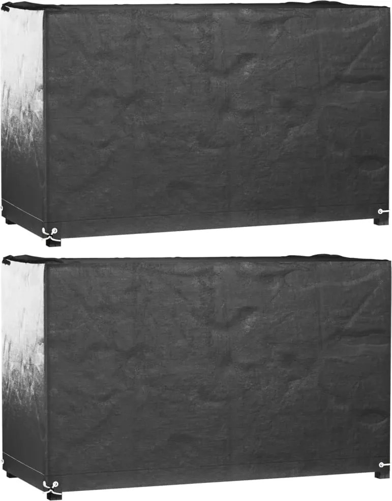 vidaXL 2 db téglalap alakú kerti bútorhuzat 8 fűzőlyukkal 125x55x75 cm