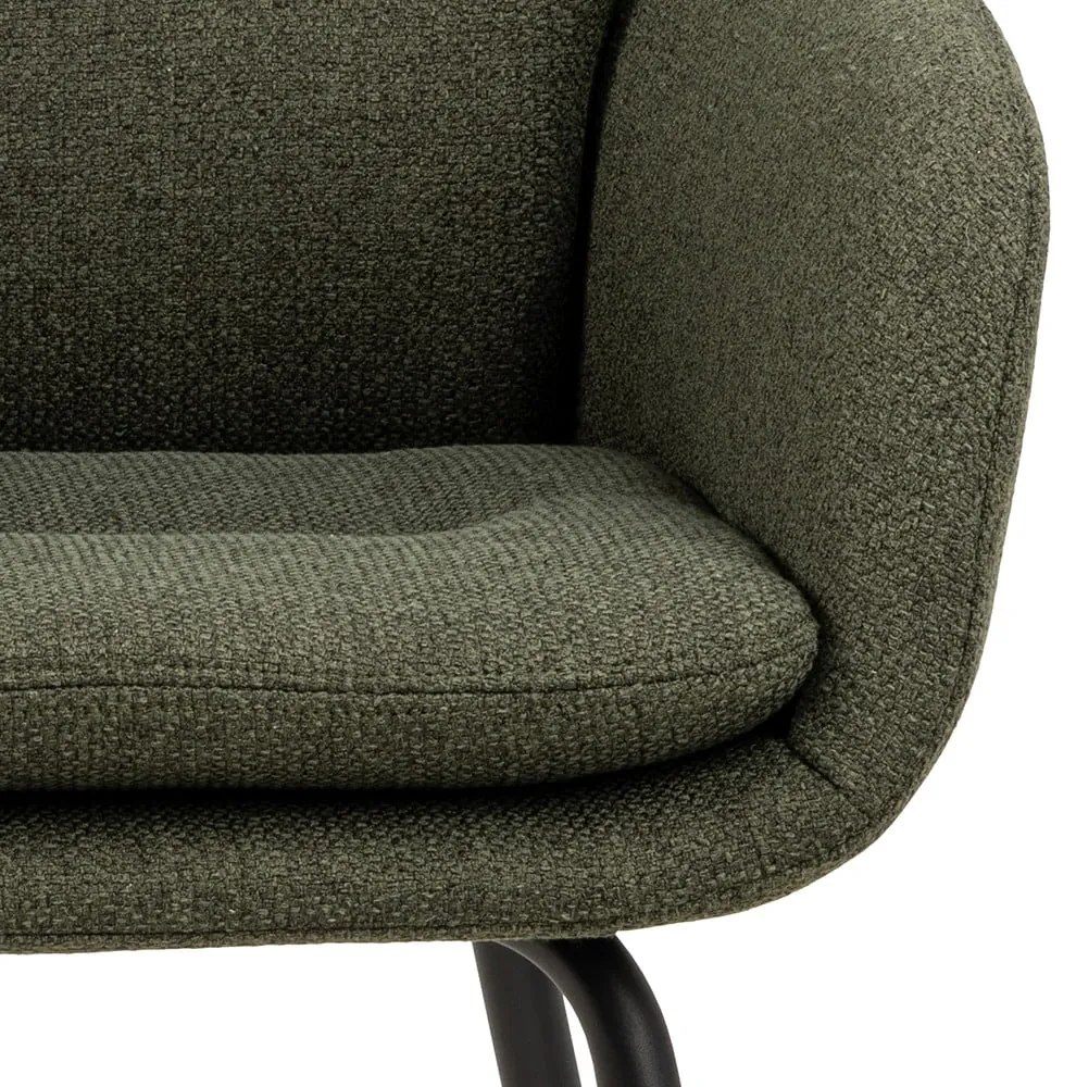 Khaki kárpitozott karfás étkezőfotel Dora – Actona