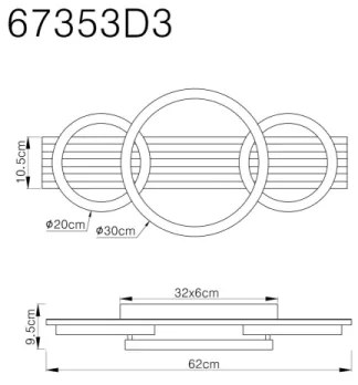 Globo 67353D3 - LED Mennyezeti lámpa TISHA LED/24W/230V 3000K 30x62 cm