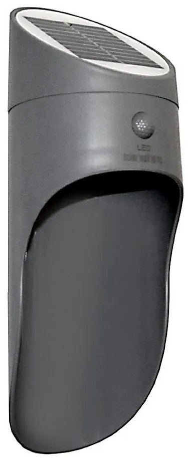 LED Napelemes érzékelős fali lámpa PALESA LED/1W/3,7V IP65 1800 mAh szürke