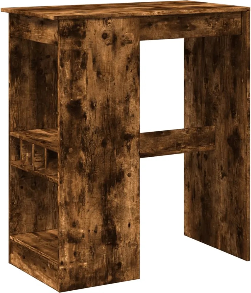 vidaXL füstös tölgy szerelt fa bárasztal tárolókkal 90x47,5x103,5 cm