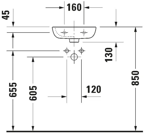 Duravit 7053600082 - Függesztett mosdó D-CODE 36x27 cm kerámia/fényes fehér