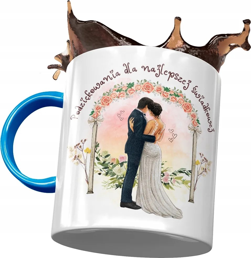 Kék Bögre Tanú Koszorúslányoknak Ajándék Nyomtatott Fotóval