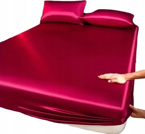 Csúszós Fényes Szatén Gumis Lepedő 160x200 Sima Szatén