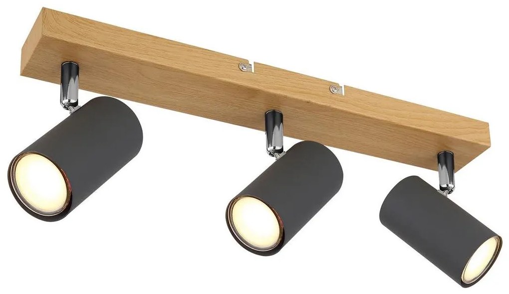 Globo 57911-3G - Spotlámpa ROBBY 3xGU10/35W/230V szürke/barna