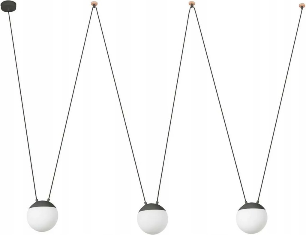 Faro Mine Glass Space 3L függeszték, szürke, változtatható foglalatú, E27, opál