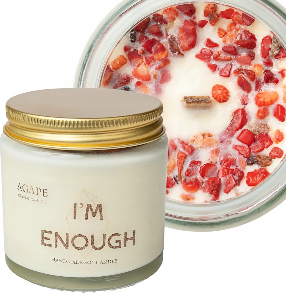 Szója illatgyertya I'm Enough Megerősítés Természetes kövek Kézzel készített