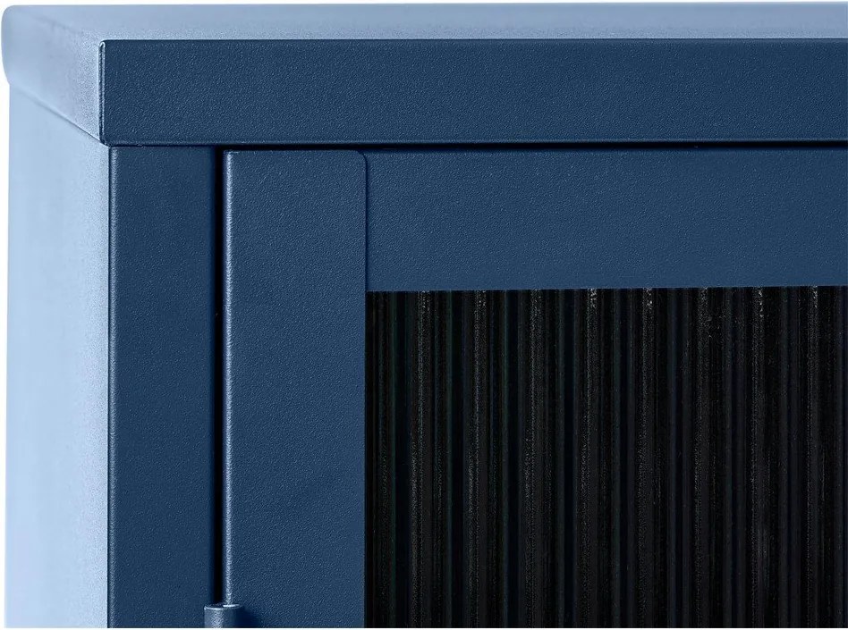 Bronco kék fém tálalószekrény, magasság 140 cm - Unique Furniture