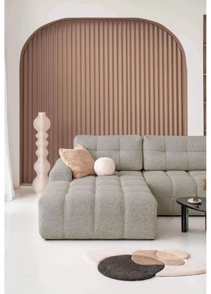 Világosbarna kinyitható tárolóhelyes moduláris sarokkanapé (bal oldali) Lulu – Miuform