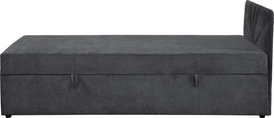 Boxspring ágy, egyszemélyes, szürke, 90x200, univerzális, SUPA