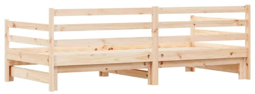 tömör fenyőfa kihúzható kanapéágy 90 x 200 cm