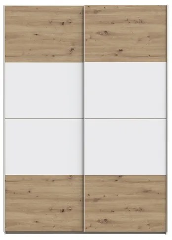 KARO gardróbszekrény 150x210 cm fehér/artisan tölgy