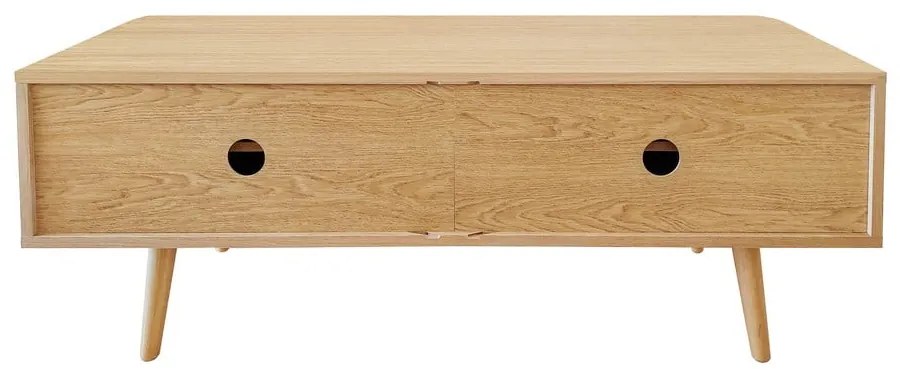 Natúr színű TV-állvány tölgyfa dekorral 138x50 cm Rove – Woodman