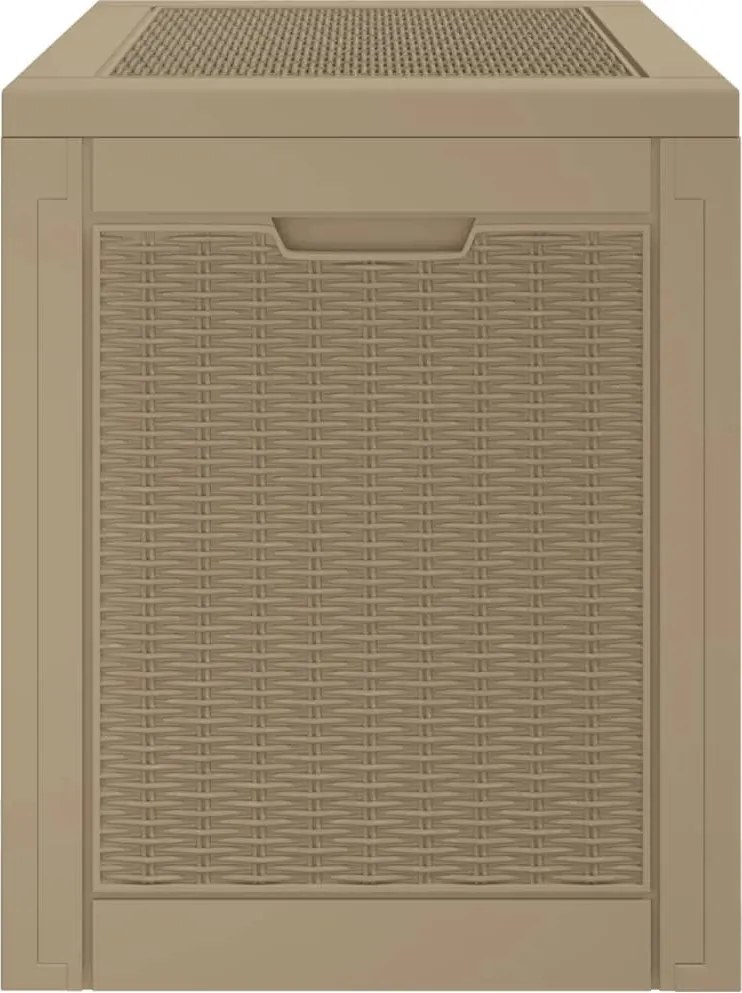 vidaXL világosbarna polipropilén kerti tárolóláda 55,5x43x53 cm