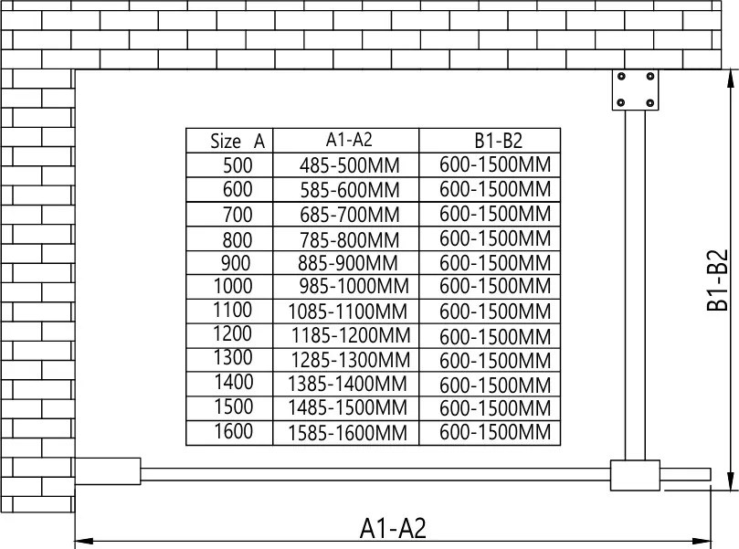 Erga Paris, Beépíthető zuhanyfal 110x200 cm, 8 mm-es matt üveg, fehér profil, ERG-V02-PARIS-110x200-FR-WH