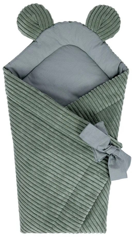 Zöld kordbársony babapólya 35x65 cm – Meowbaby