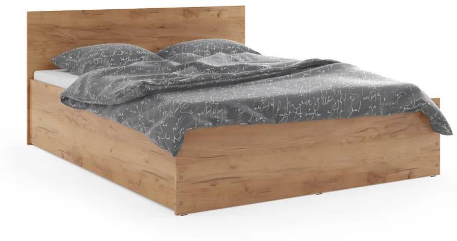 SANTOS ágy + fémkeretes ágyrács + matrac INGYEN, 160x200, tölgy kraft
